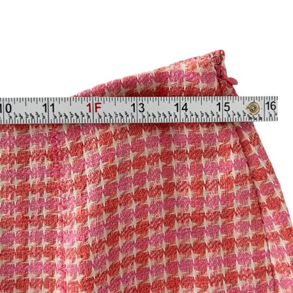 Ann Taylor Linen Blend Pink Orange Tweed Flared‎ Skirt NWT (8) - Picture 13 of 16